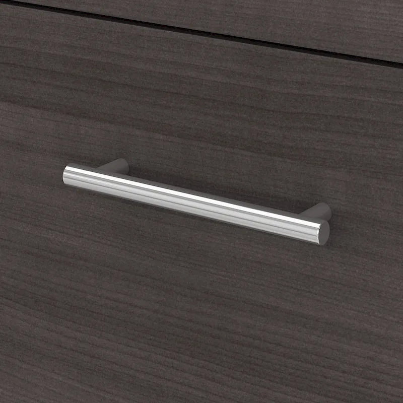 Bureau en L avec placard de rangement, tiroirs et tablette pour clavier