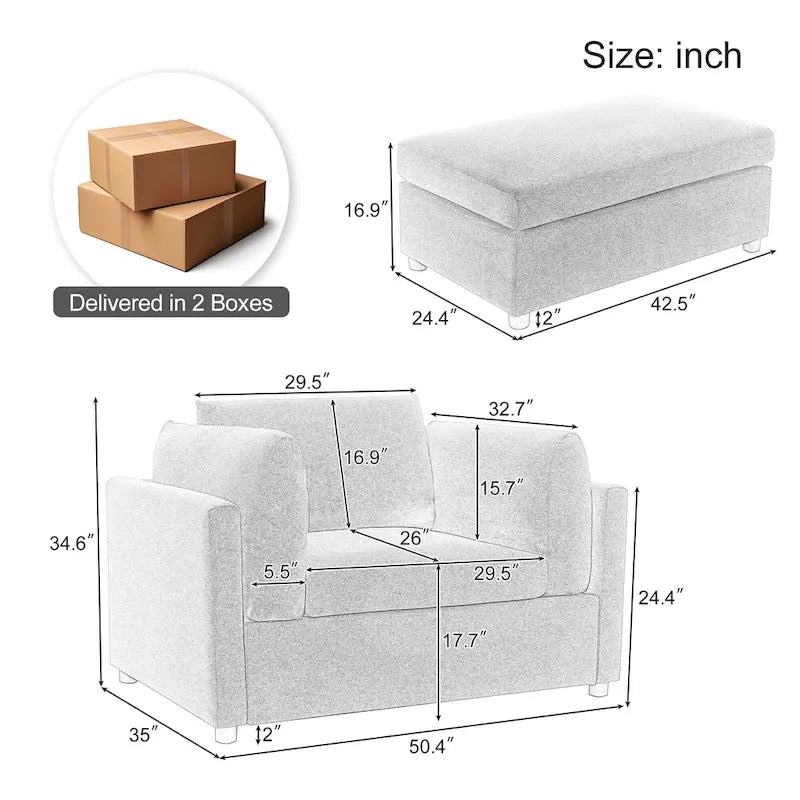 Extra grote accentfauteuil met lendensteun, gestoffeerd met linnen, lichtgrijs