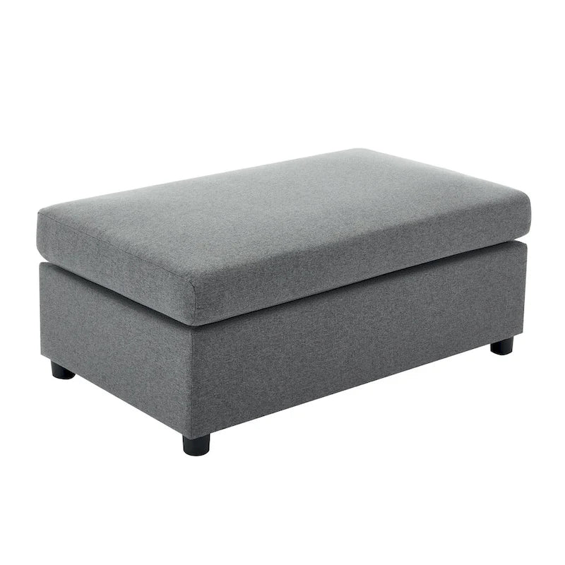 Extra grote accentfauteuil met lendensteun, gestoffeerd met linnen, lichtgrijs
