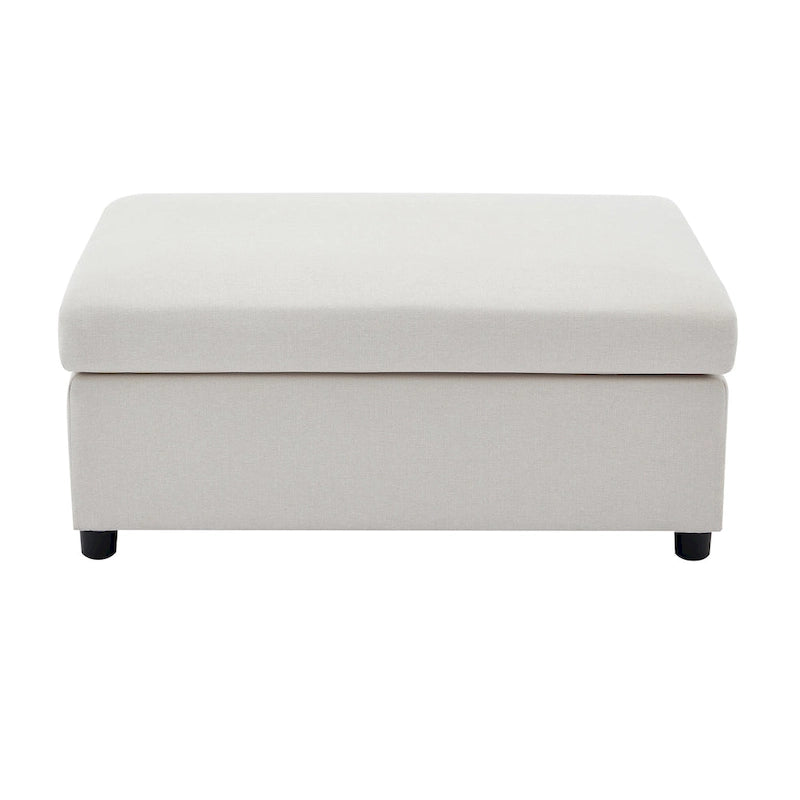 Extra grote accentfauteuil met lendensteun, gestoffeerd met linnen, lichtgrijs