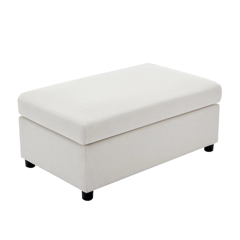 Extra grote accentfauteuil met lendensteun, gestoffeerd met linnen, lichtgrijs