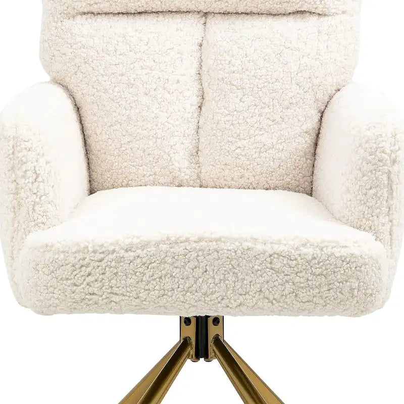 Velvet Swivel Accent Chair with Auto-Return and Gold Metal Base