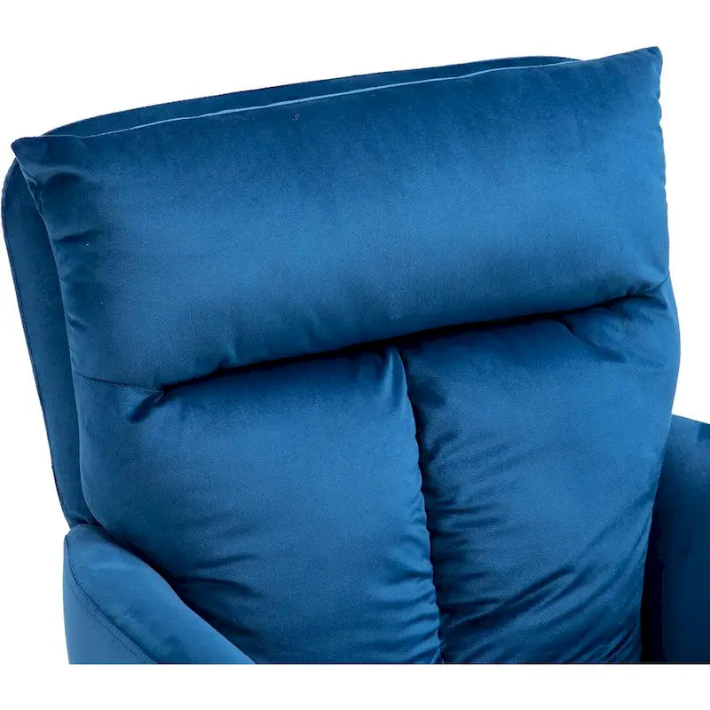 Fauteuil d’appoint pivotant en velours avec retour automatique et piètement en métal doré