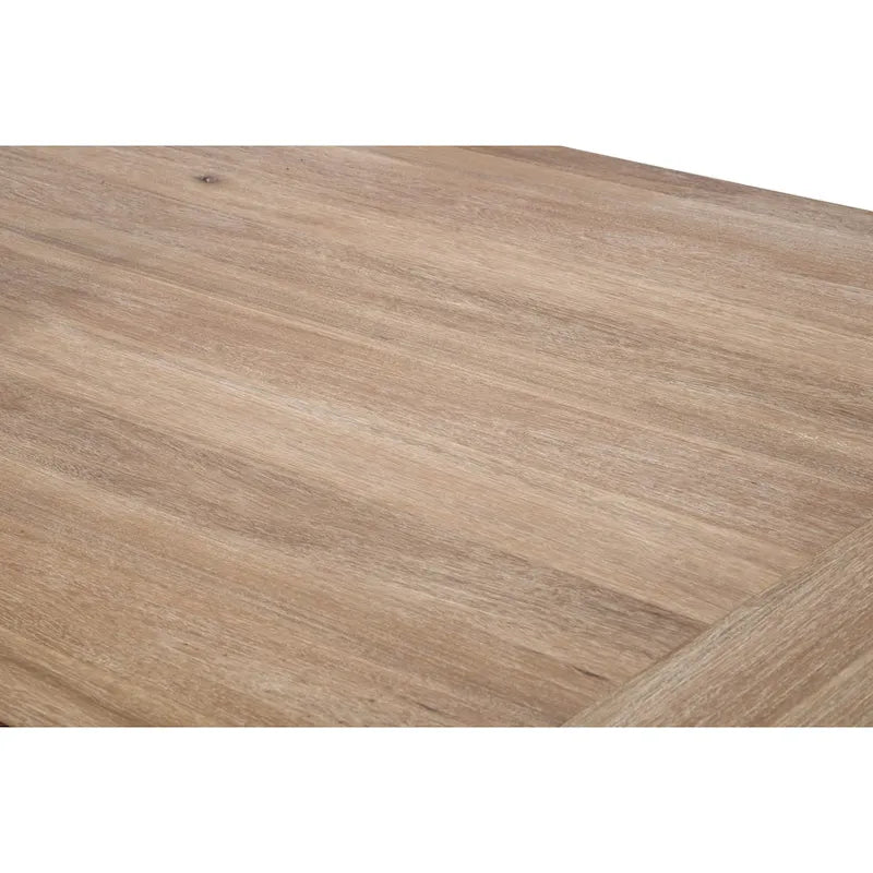 Rustic Beige Rectangular Extension Dining Table with Trestle Base