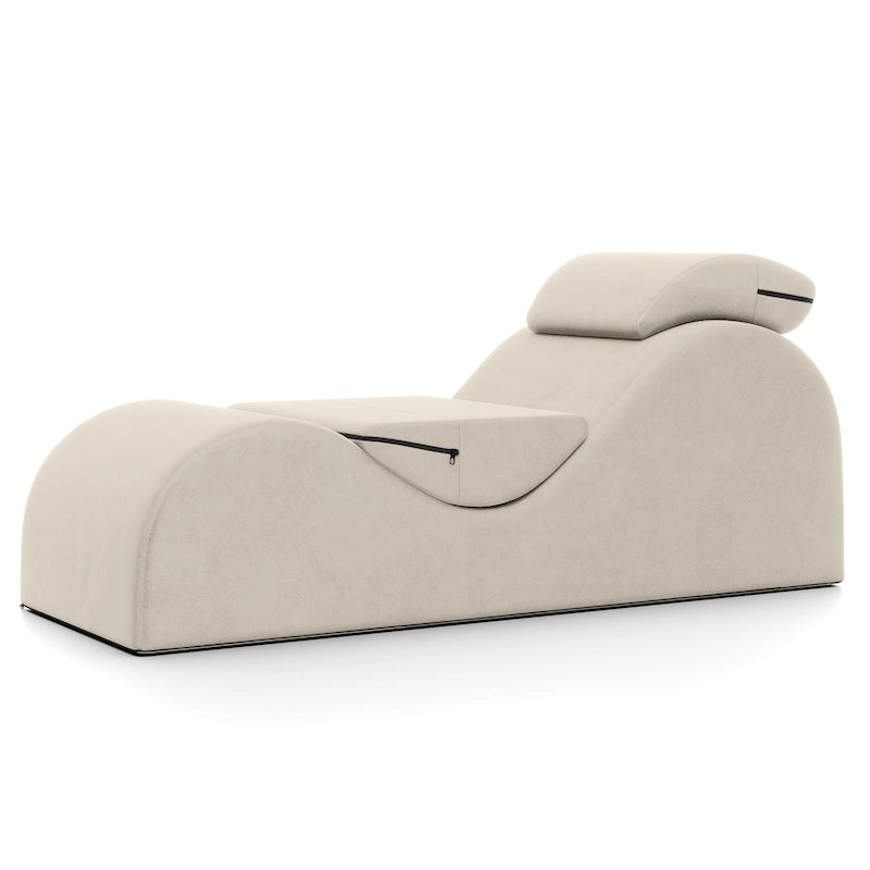 S-Shaped Chaise Lounge Chair with High-Density Foam Core and Removable Headrest