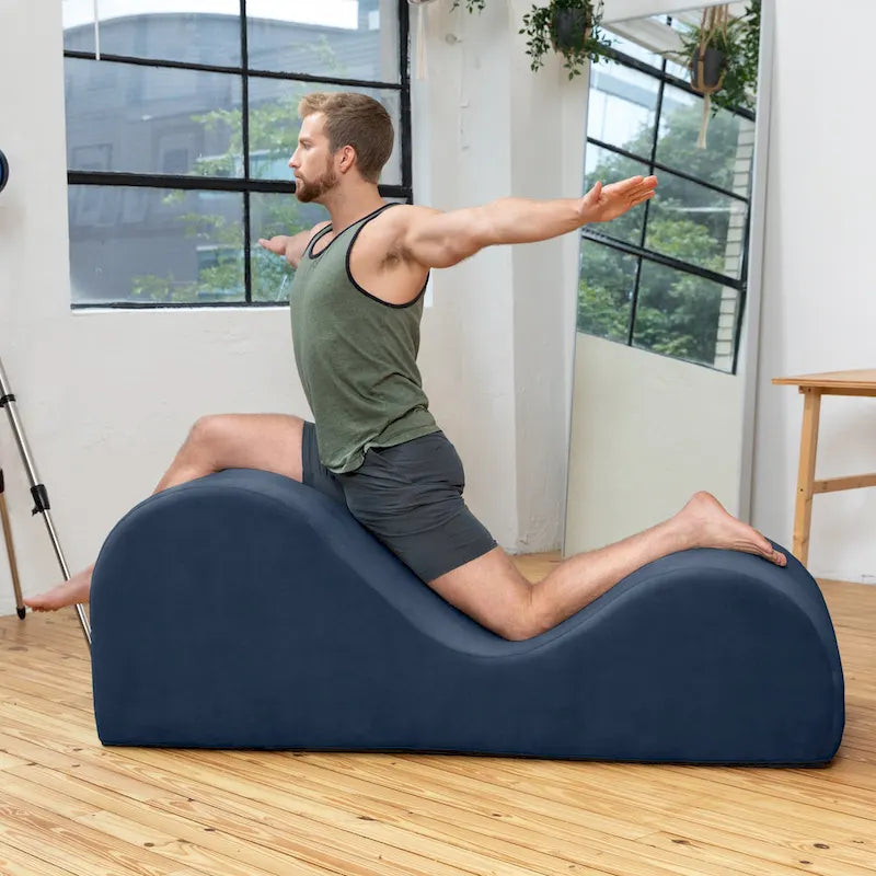 S-Shaped Chaise Lounge Chair with High-Density Foam Core and Removable Headrest
