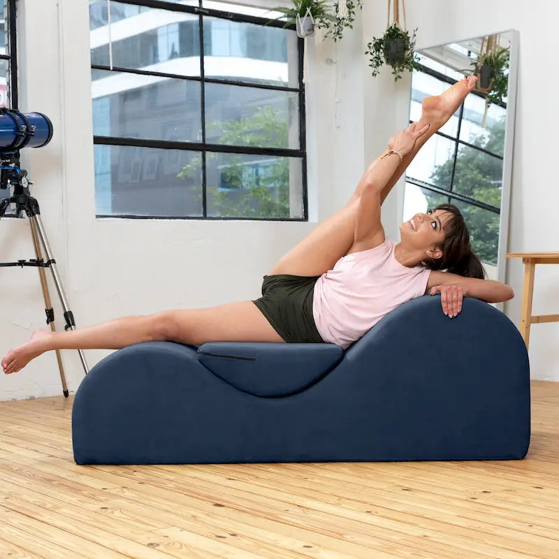 S-Shaped Chaise Lounge Chair with High-Density Foam Core and Removable Headrest