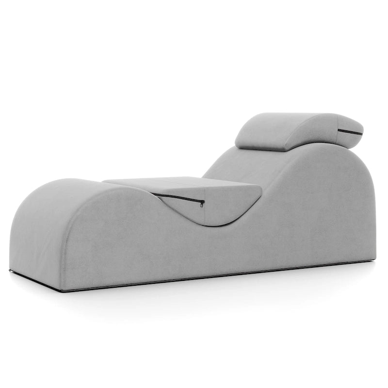 S-Shaped Chaise Lounge Chair with High-Density Foam Core and Removable Headrest