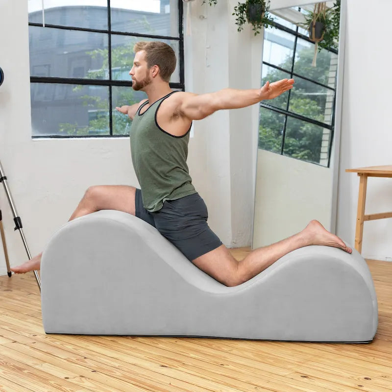 S-Shaped Chaise Lounge Chair with High-Density Foam Core and Removable Headrest