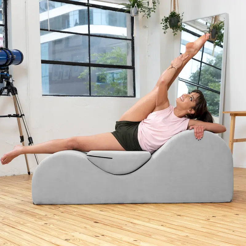 S-Shaped Chaise Lounge Chair with High-Density Foam Core and Removable Headrest