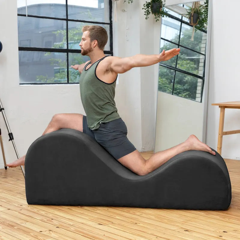 S-Shaped Chaise Lounge Chair with High-Density Foam Core and Removable Headrest