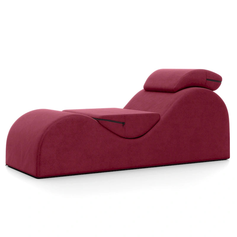 S-Shaped Chaise Lounge Chair with High-Density Foam Core and Removable Headrest