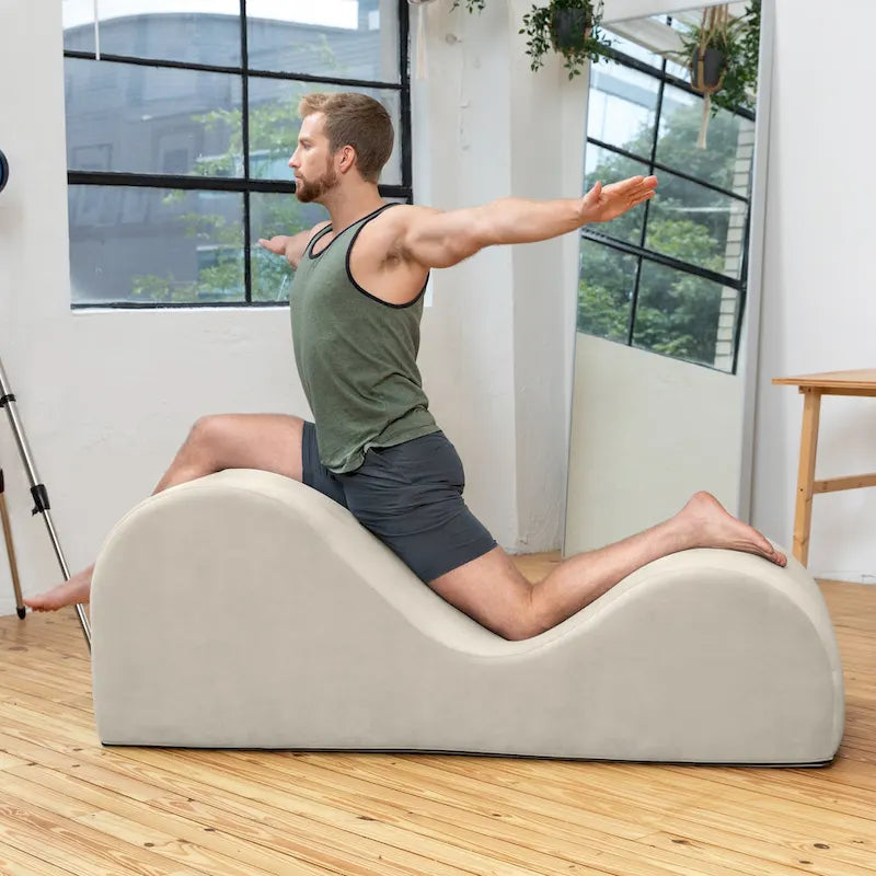 S-Shaped Chaise Lounge Chair with High-Density Foam Core and Removable Headrest