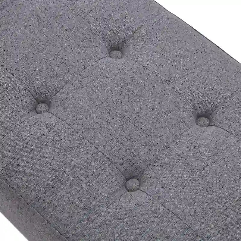 Panca imbottita da ingresso con gambe a X, grigia, bianca e beige