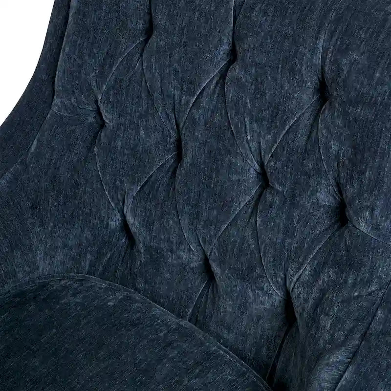 Poltrona decorativa imbottita con bottoni, cuscino removibile e gambe in legno massello