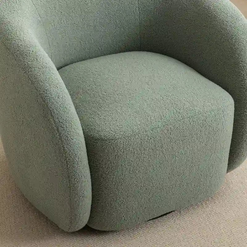 Poltroncina girevole a botte con braccioli arrotondati e rivestimento imbottito, opzioni multicolore