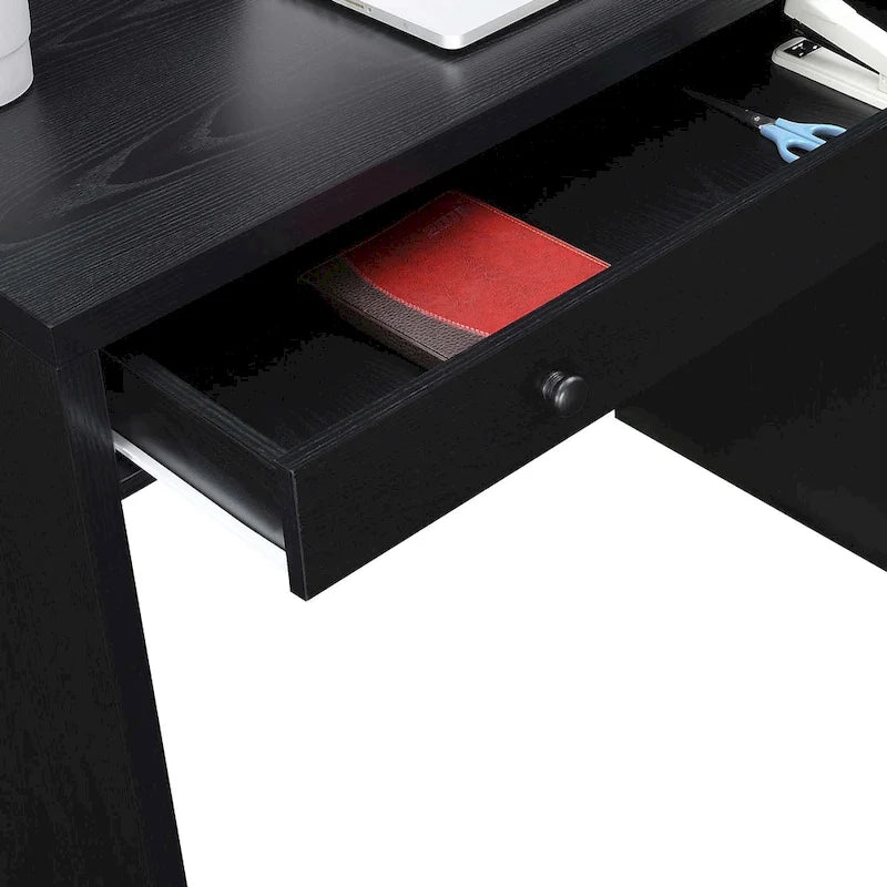 Modern Minimalist Single Drawer Writing Desk in White, Espresso or Black