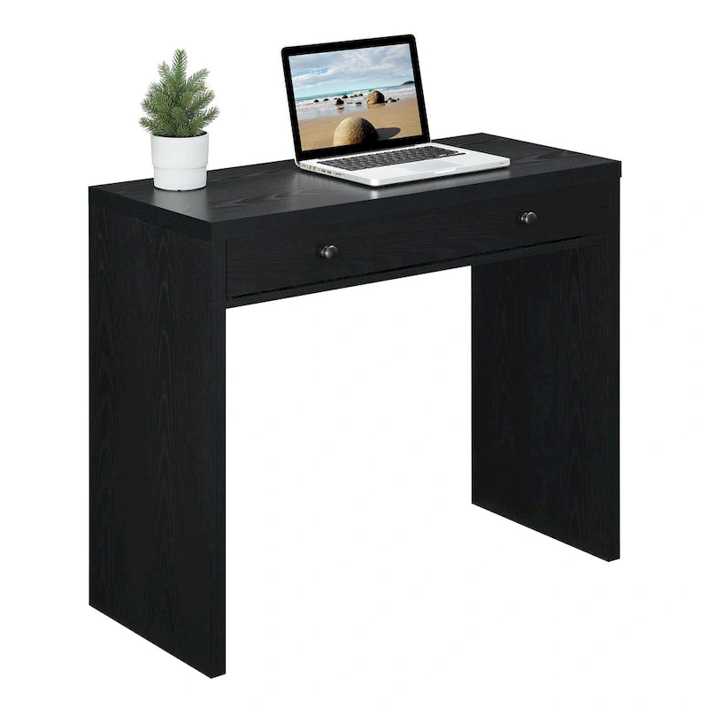 Bureau d’écriture moderne et minimaliste à tiroir unique, blanc, expresso ou noir