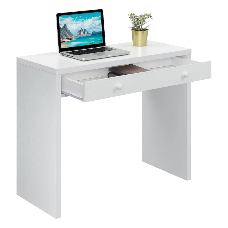 Bureau d’écriture moderne et minimaliste à tiroir unique, blanc, expresso ou noir