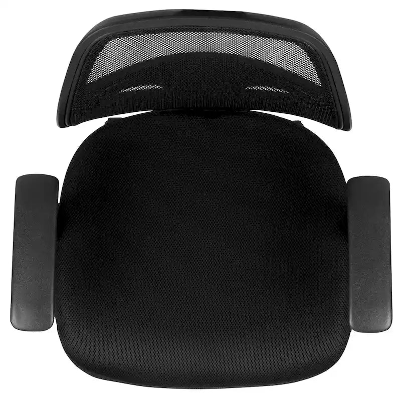 Sedia da ufficio ergonomica girevole in rete, con schienale medio e braccioli fissi, nera o grigia