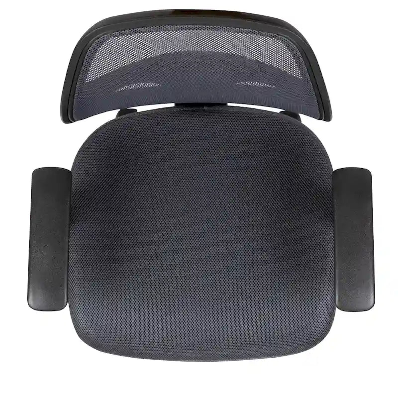 Sedia da ufficio ergonomica girevole in rete, con schienale medio e braccioli fissi, nera o grigia