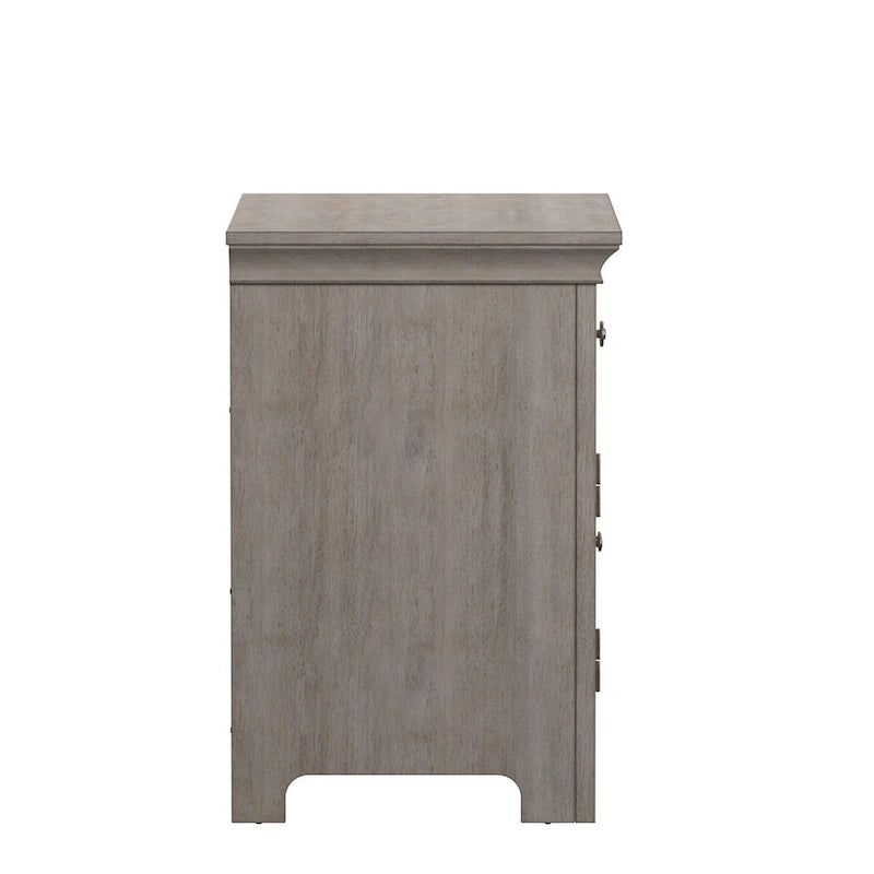 Table de chevet en bois avec placard, station de recharge et ports USB, plusieurs coloris