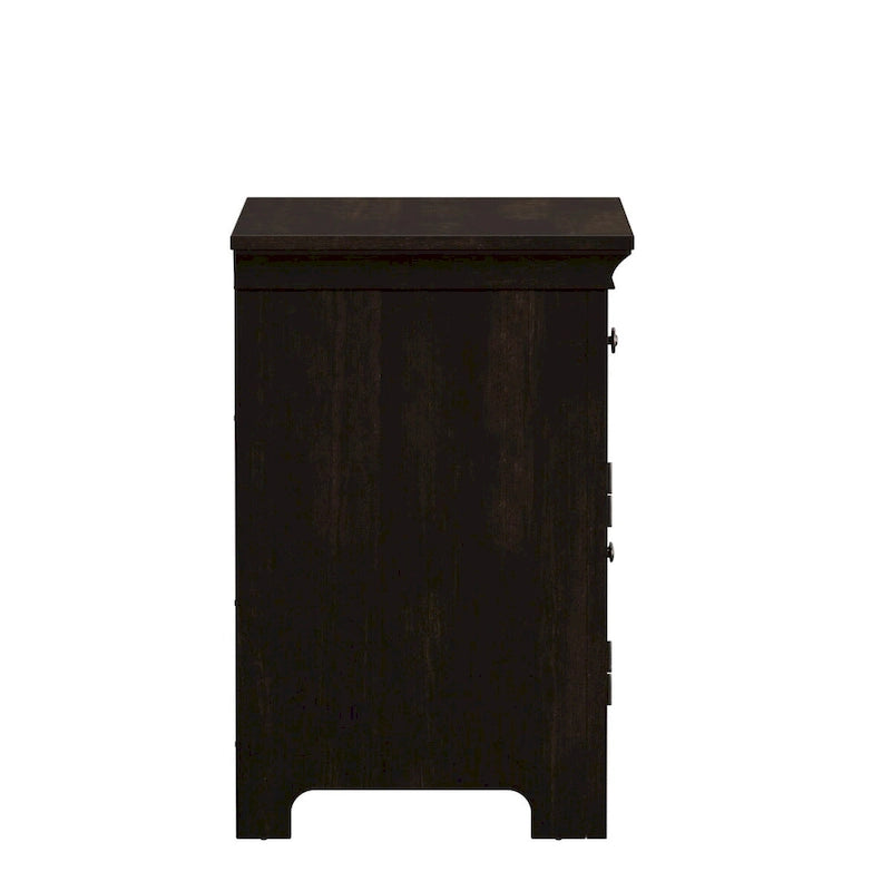 Wood Cupboard Nightstand with Charging Station and USB Ports, Multiple Colors