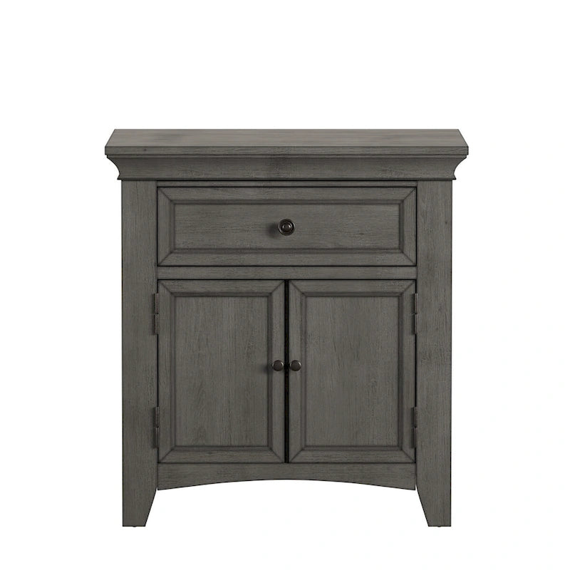 Table de chevet en bois avec placard, station de recharge et ports USB, plusieurs coloris
