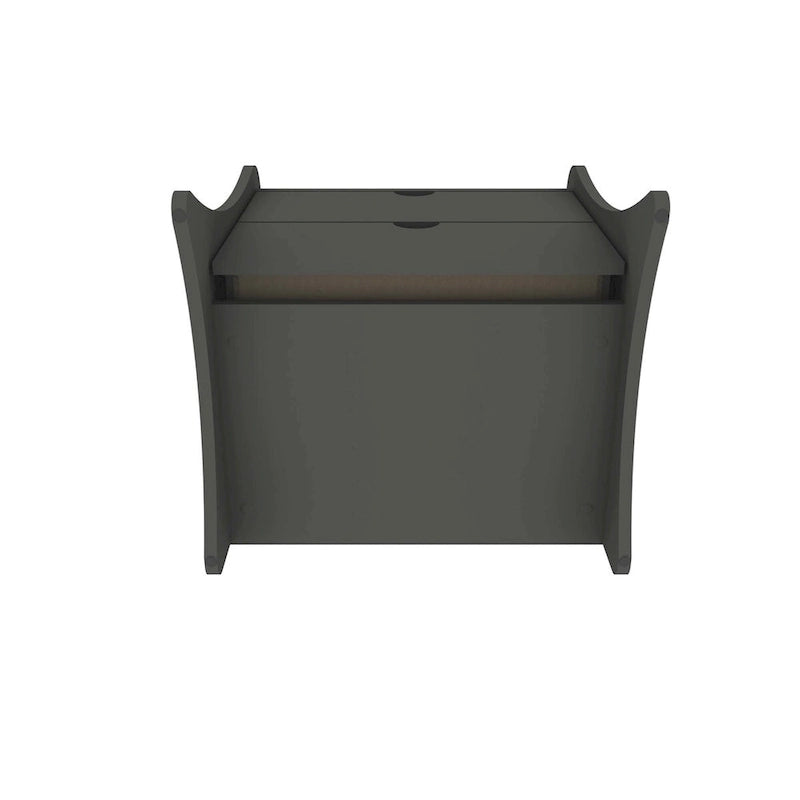 Nachttisch im Mid-Century-Modern-Stil mit 2 Schubladen in Grau und Weiß