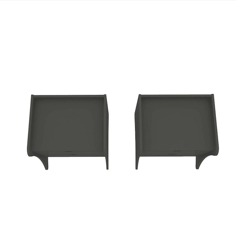 Nachttisch im Mid-Century-Modern-Stil mit 2 Schubladen in Grau und Weiß