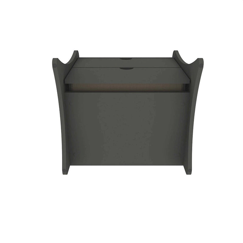 Nachttisch im Mid-Century-Modern-Stil mit 2 Schubladen in Grau und Weiß