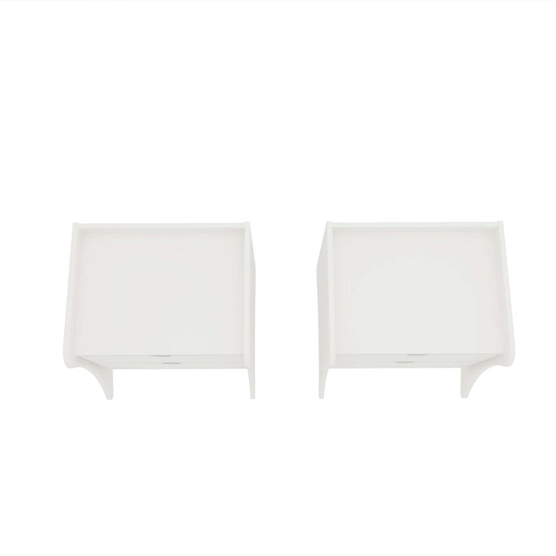 Nachttisch im Mid-Century-Modern-Stil mit 2 Schubladen in Grau und Weiß