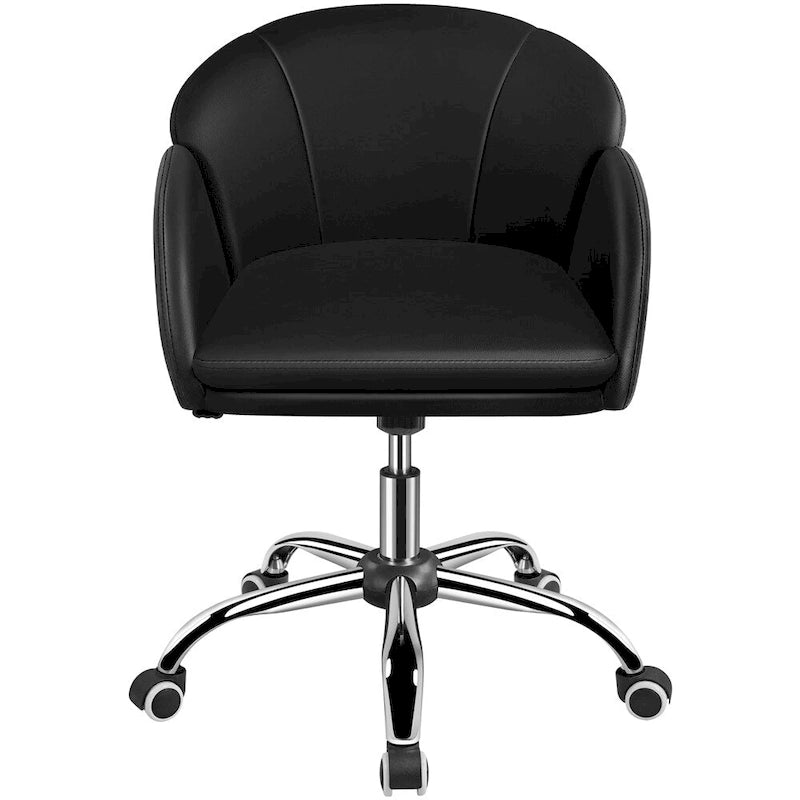 Draaibare accentfauteuil van fluweel met verstelbare hoogte en rugleuning in bloembladstijl