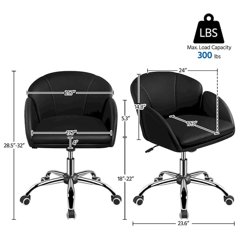 Draaibare accentfauteuil van fluweel met verstelbare hoogte en rugleuning in bloembladstijl