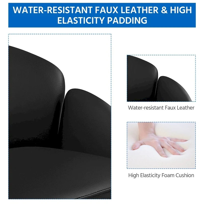 Draaibare accentfauteuil van fluweel met verstelbare hoogte en rugleuning in bloembladstijl
