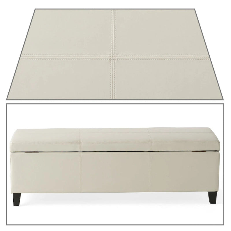 Upholstered Flip-Top Storage Bench with Wooden Legs and Fabric Seat