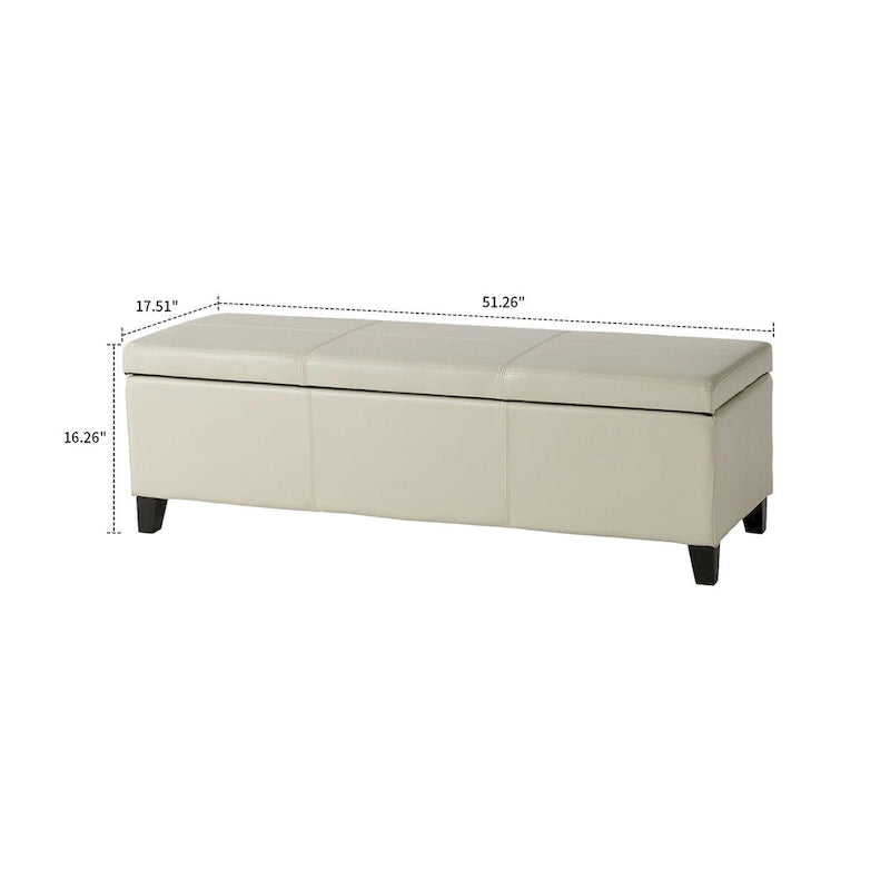 Upholstered Flip-Top Storage Bench with Wooden Legs and Fabric Seat