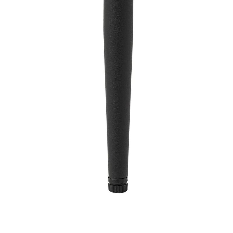 Gesteppter Esszimmerstuhl aus PU-Leder im Mid-Century-Modern-Stil mit schwarzen Metallbeinen
