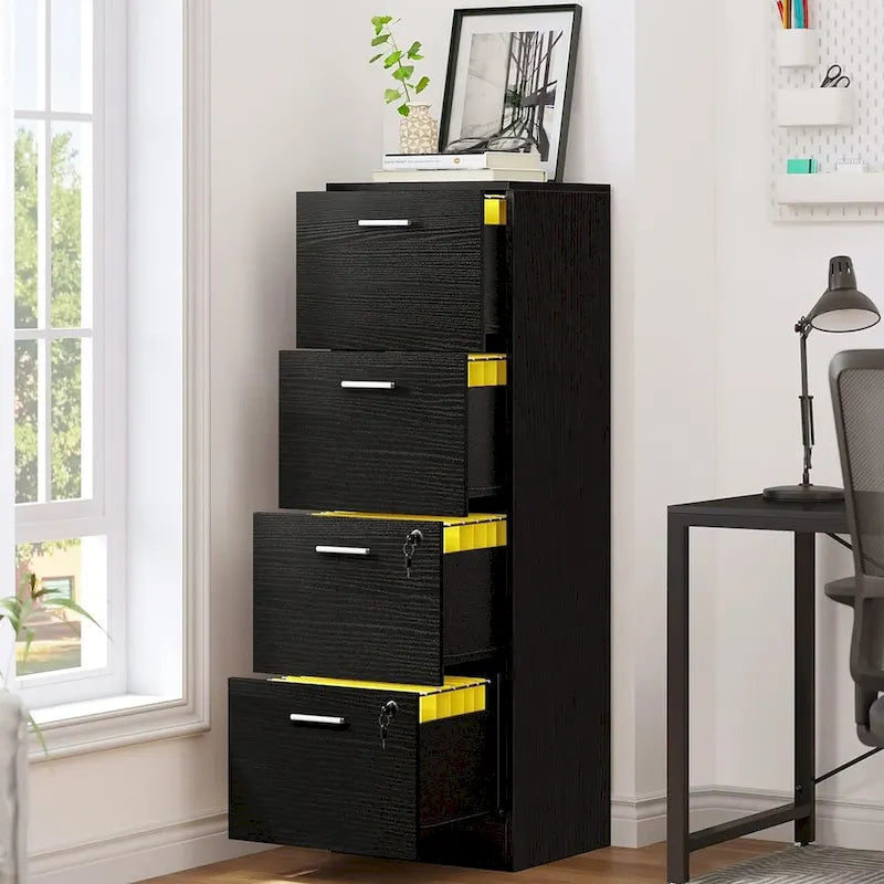 Moasis 4-Drawer Vertical File Cabinet with Locks for Letter A4-Sized Files