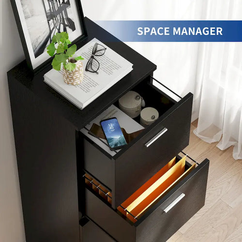 4-Drawer Vertical File Cabinet with Lock Ball-Bearing Slides Black