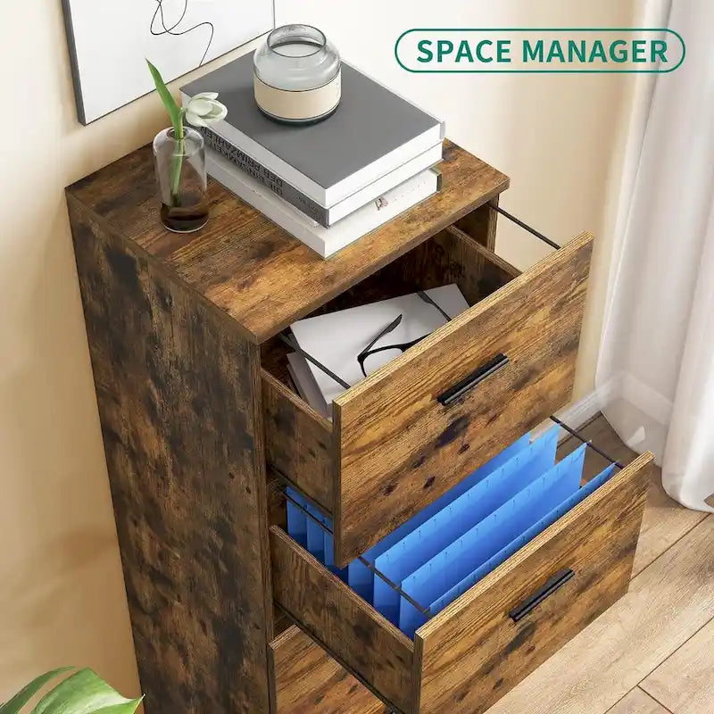 4-Drawer Vertical File Cabinet with Lock Ball-Bearing Slides Black