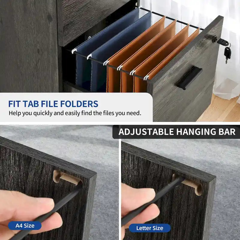 4-Drawer Vertical File Cabinet with Lock Ball-Bearing Slides Black