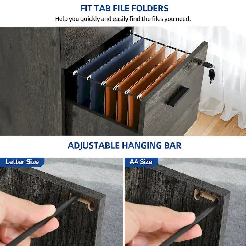 4-Drawer Vertical File Cabinet with Lock Ball-Bearing Slides Black