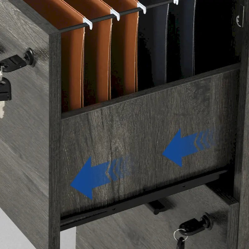 4-Drawer Vertical File Cabinet with Lock Ball-Bearing Slides Black
