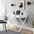 Computer-Schreibtisch aus Massivholz mit Schubladen und Stauraum, weiß, blau, rot, schwarz