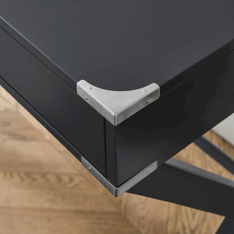 Computer-Schreibtisch aus Massivholz mit Schubladen und Stauraum, weiß, blau, rot, schwarz