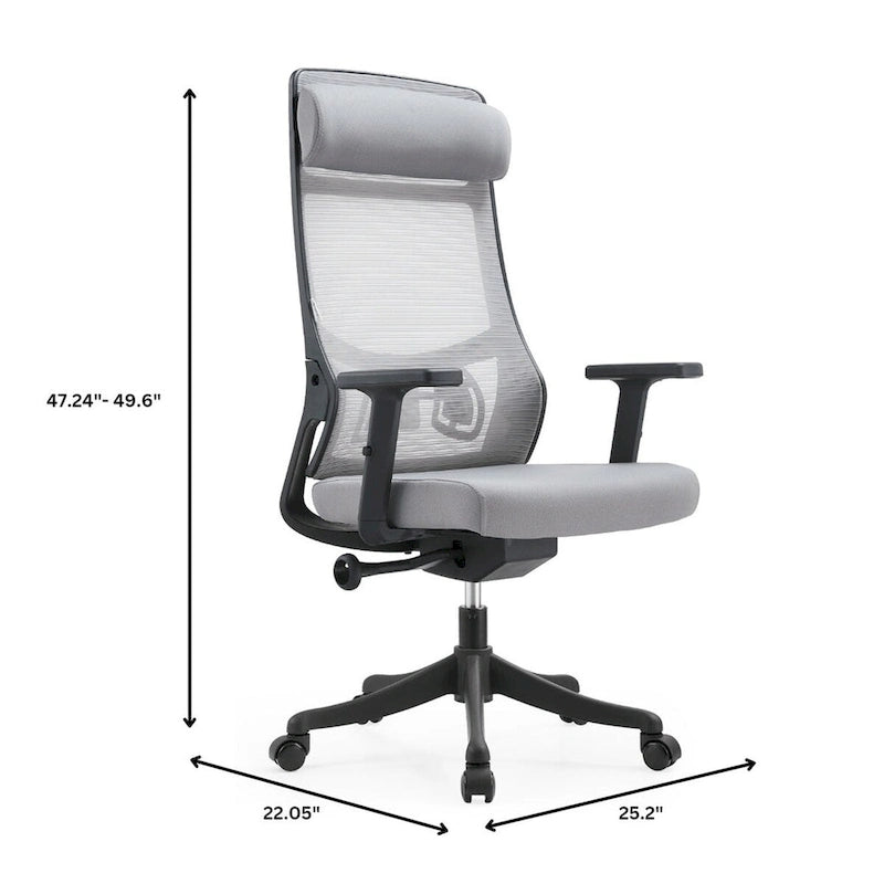 Ergonomischer Bürostuhl mit Netzrückenlehne, verstellbarer Kopfstütze und Armlehnen