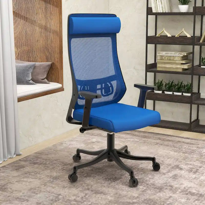 Ergonomischer Bürostuhl mit Netzrückenlehne, verstellbarer Kopfstütze und Armlehnen