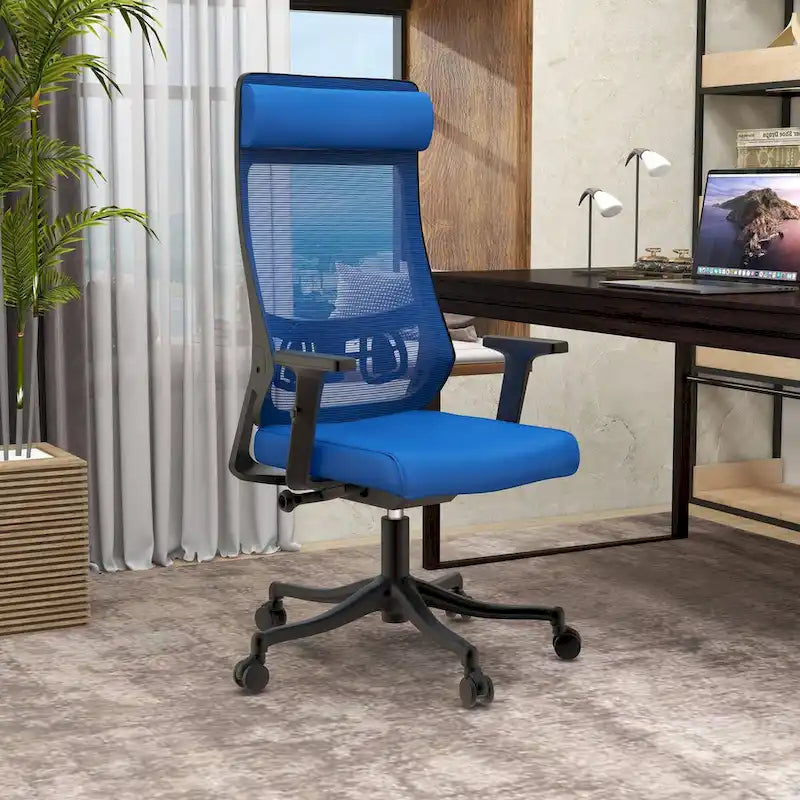 Ergonomischer Bürostuhl mit Netzrückenlehne, verstellbarer Kopfstütze und Armlehnen