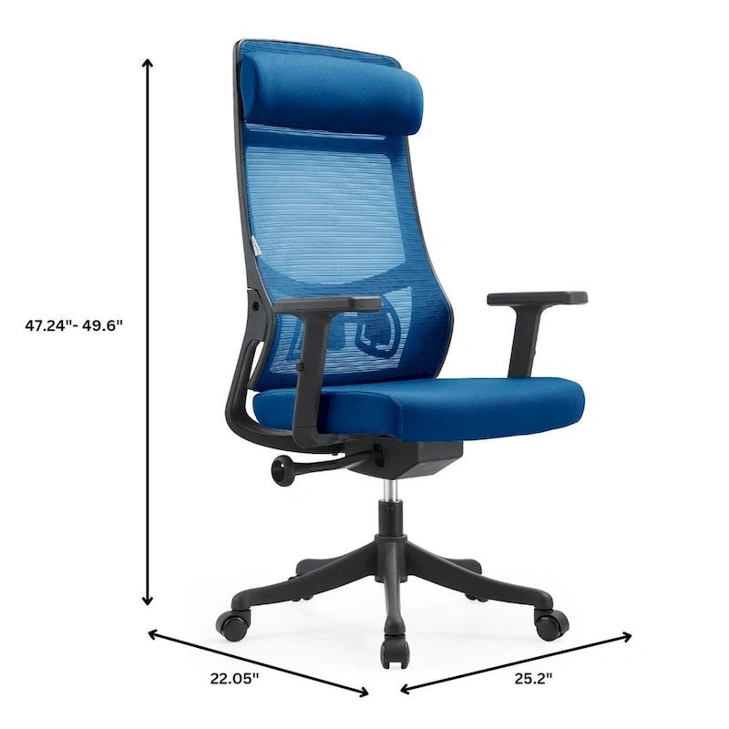 Ergonomischer Bürostuhl mit Netzrückenlehne, verstellbarer Kopfstütze und Armlehnen